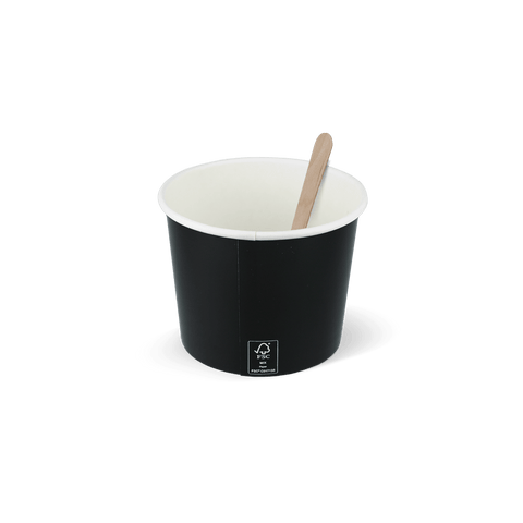 Klika - Ice cream cup 300ml Ø90mm 10oz cardboard black