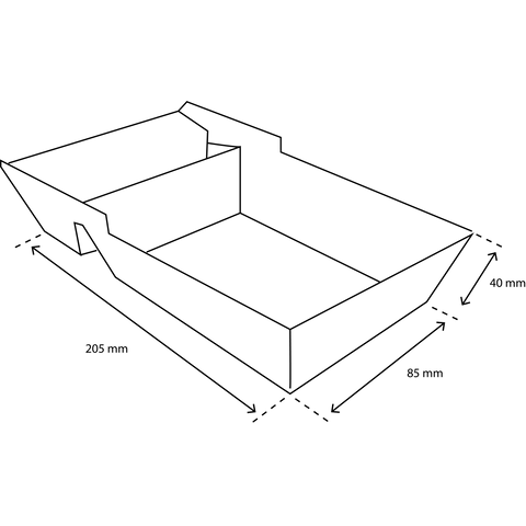 Klika - Frietbakjes A20 (A14+1) Kraft Pla Bio | 600 Stücke