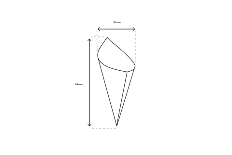 Klika - Cone en bois 85 mm petit organique | 100 pièces