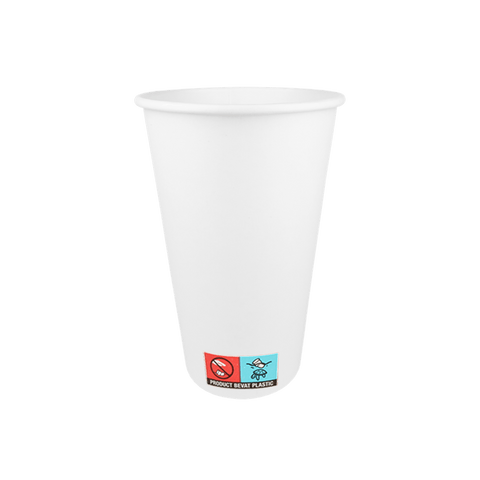 Klika - Cardboard Coffee Cup 450cc 16oz White | 1000 pièces