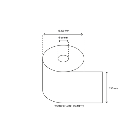 Klika -  Poetsrol Midi 1 laags 6x300 meter Ø19cm recycled T9