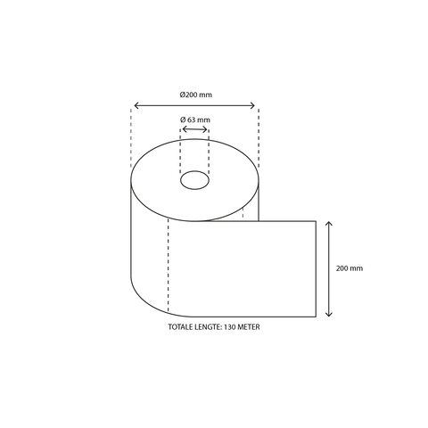 Klika -  Poetsrol Midi 2 laags 6x150 meter Ø19cm 100% cellulose T9