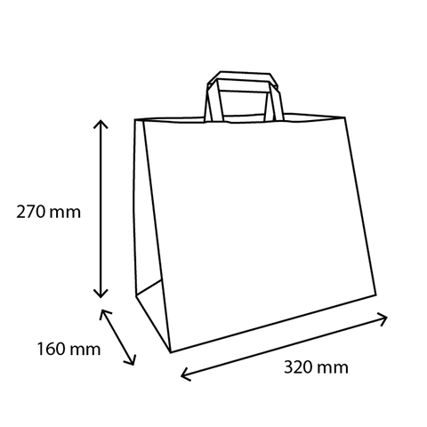 Klika - Papieren tassen Groot kraft 32+16x27cm BIO | 250 stuks