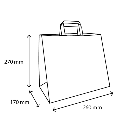 Klika - Sacs en papier moyen Kraft 26 + 17x27cm Bio | 250 pièces