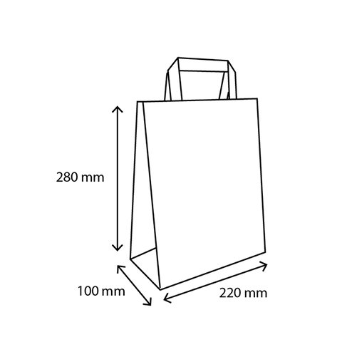 Klika - Papieren tasjes Klein kraft 22+10x28cm BIO | 250 stuks