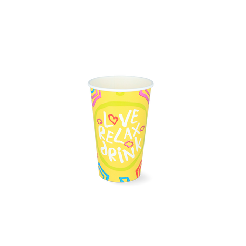 Klika - Milkshakeverbeker Middel 450ml 16oz en carton jaune | 500 pièces