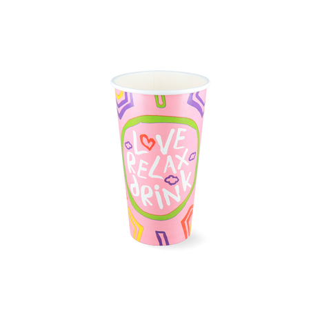 Klika - Tazza frappè grande 500/560 ml 20oz rosa cartoncino FSC Mix Credit
