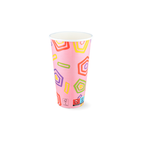 Klika - Tazza frappè grande 500/560 ml 20oz rosa cartoncino FSC Mix Credit