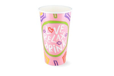 Milkshakebeker groot 560ml 20oz roze karton 25 stuks