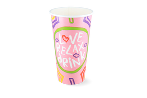 Milkshakebeker groot 560ml 20oz roze karton 25 stuks