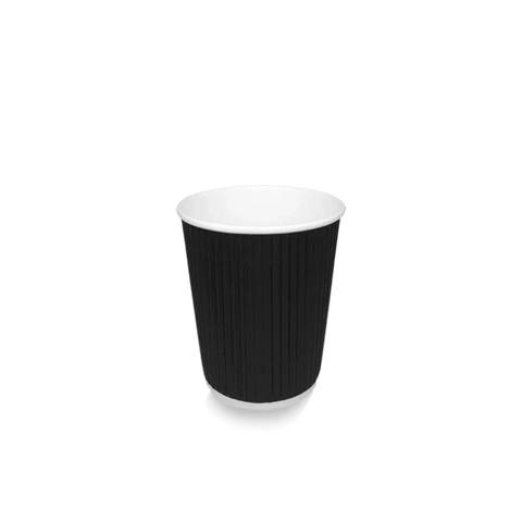 Klika - Tasse à café en carton 230cc 8oz Ripple Noir