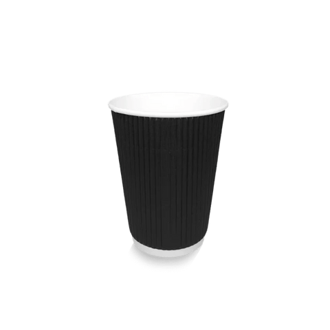 Klika - Tasse à café en carton 360cc 12oz Ripple Noir
