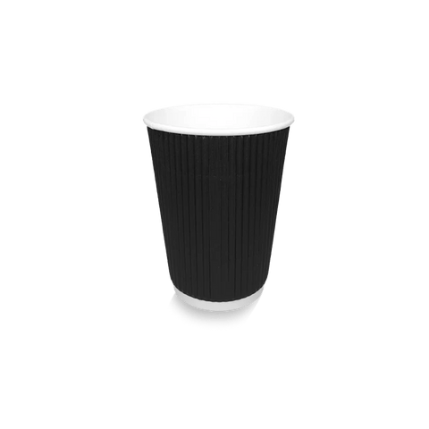 Klika - Cardboard Coffee Cup 360cc 12oz Ripple Black | 500 pièces