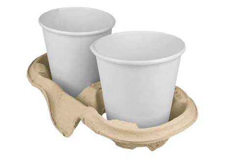 Klika - Portez un plateau pour 2 tasses en carton recyclé | 480 pièces