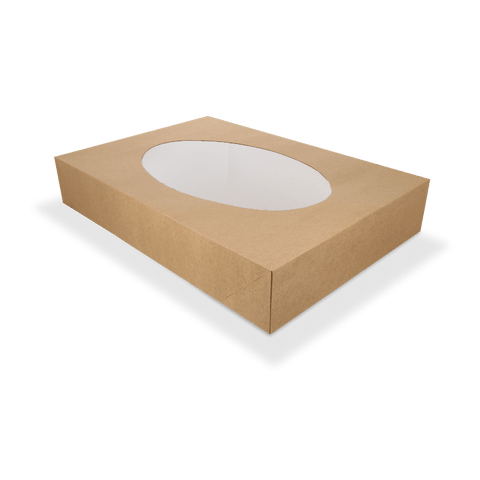 Klika - Scatole per catering kraft medie con finestra 46x32x8cm