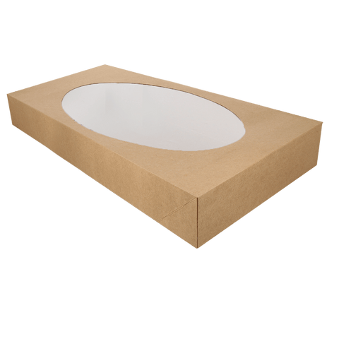 Klika - Cateringdozen kraft groot met venster 56x38x8cm BIO | 50 stuks