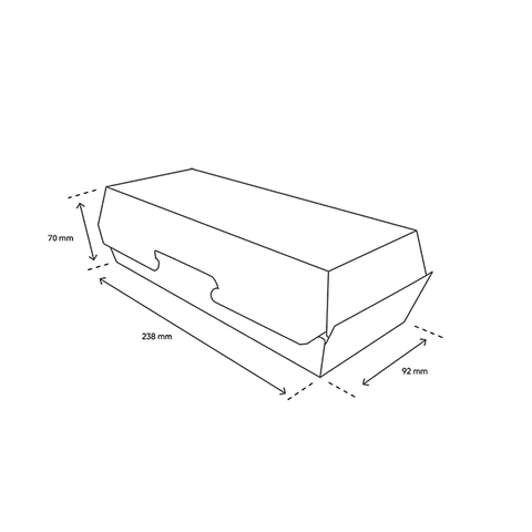 Klika - Panini/baguette box 26,5x12,2x7cm karton BIO | 300 stuks