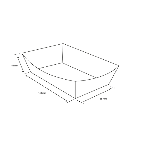 Klika - Frietbakjes A14 Kraft / White Bio | 400 pièces