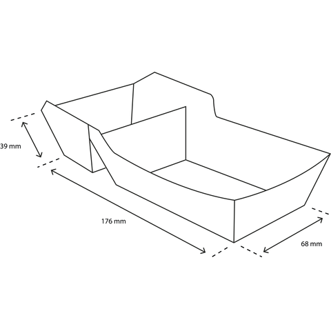 Klika - Frietbakjes A22 (A9+1) Kraft/White Bio | 400 Stück