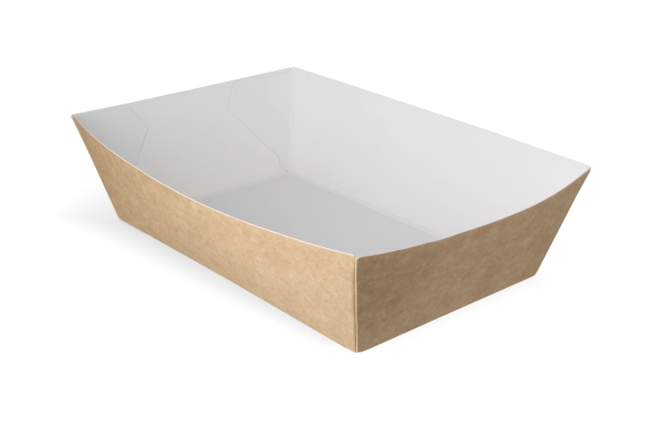 Depa - Bak | Bagasse (sugar cane pulp) | A50 | snack container | 202x140x36mm | natural | 50 pieces