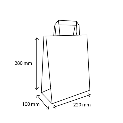 Klika - Papieren tasjes Klein kraft 22+10x28cm gerecycled | 250 stuks