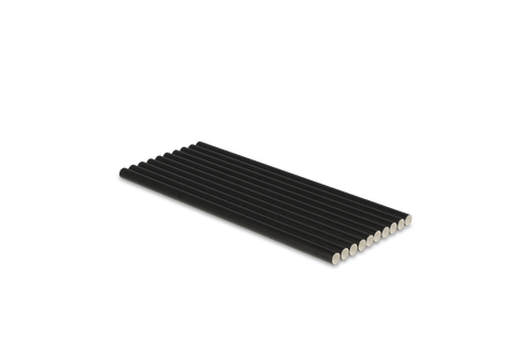 Klika - Papierstrohhalme schwarz 200x8mm Bio | 5000 Stücke