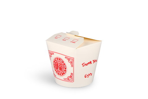 Klika - wok to go tpup 26oz 750 ml en carton blanc avec rouge | 500 pièces