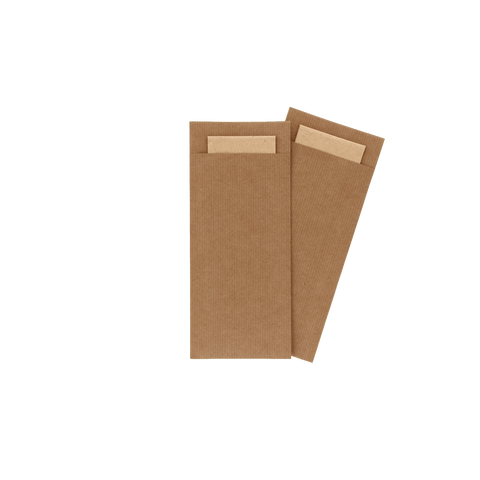 Klika - Bestecktasche Pochette Kraft mit natürlicher Serviette