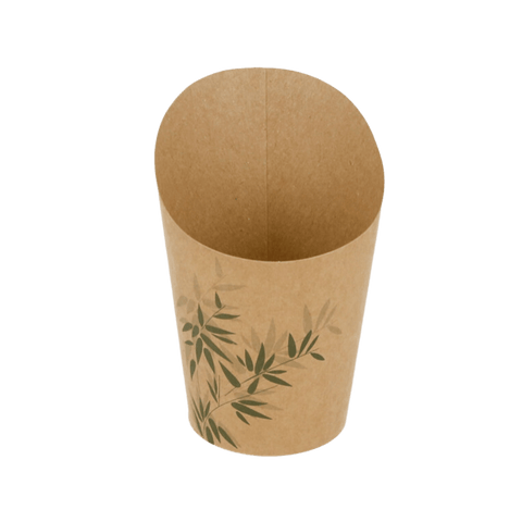 Klika - enveloppez la tasse de collation moyenne kraft bambou | 100 pieces