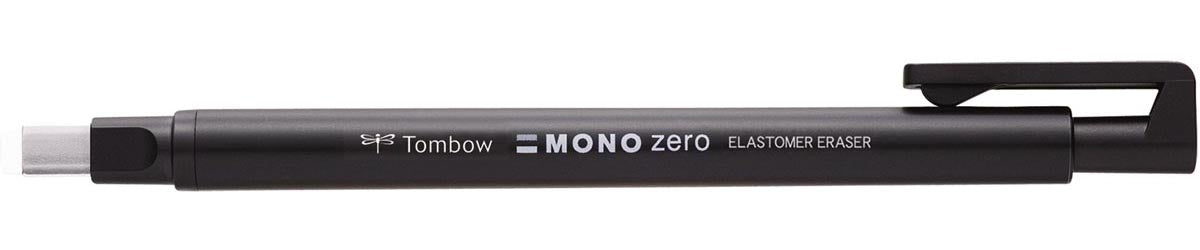 Tombow - gumstift MONO zero met rechthoekige punt, navulbaar, zwart