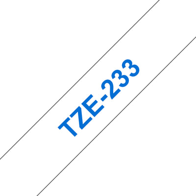 Brother - Labele P-touch TZe-233 estándar 12mm azul sobre blanco