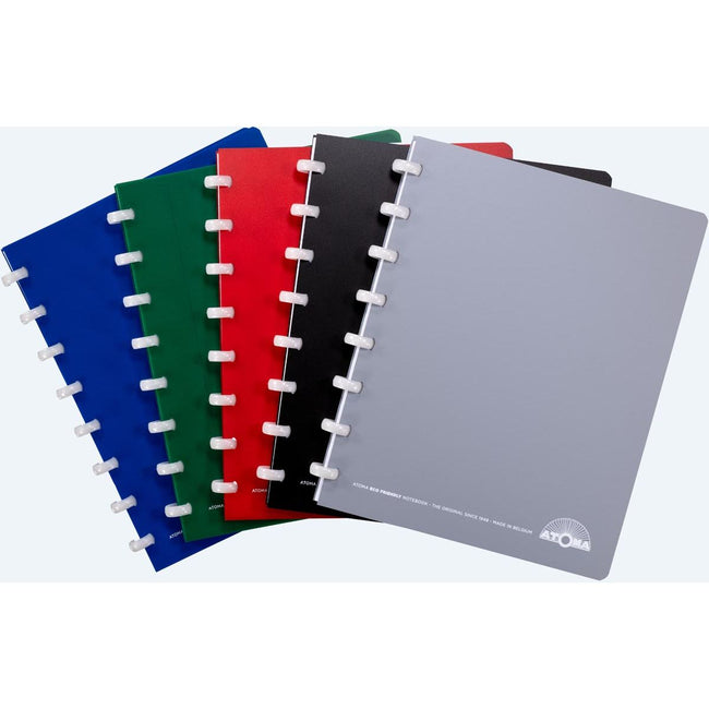 Atoma - Eco notebook, ft A5, 144 pagine, a quadretti 5 mm, colori assortiti