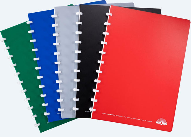Atoma - Eco notebook, ft A4, 144 pagine, a righe, colori assortiti