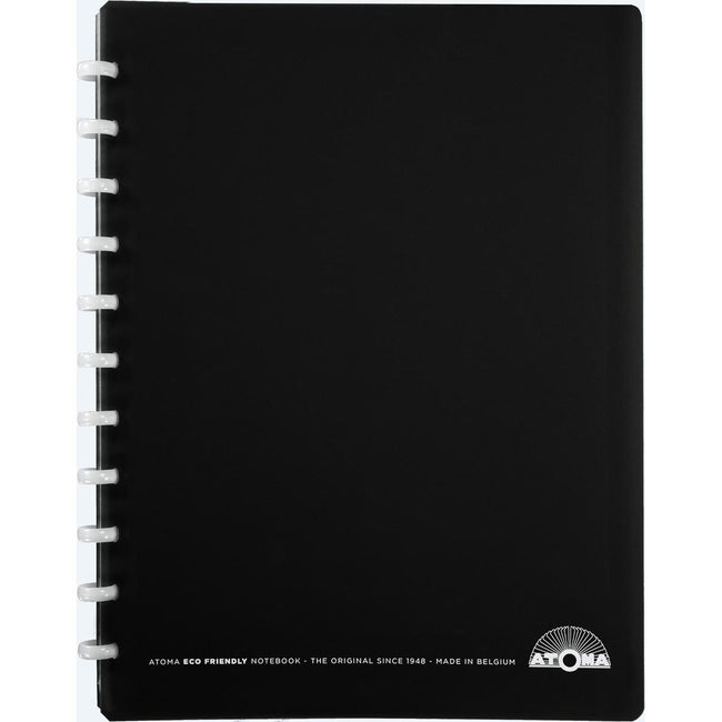 Atoma - Eco notebook, ft A4+, 120 pagine, commerciale a quadretti, con 6 schede e 5 tasche a vista, assortiti