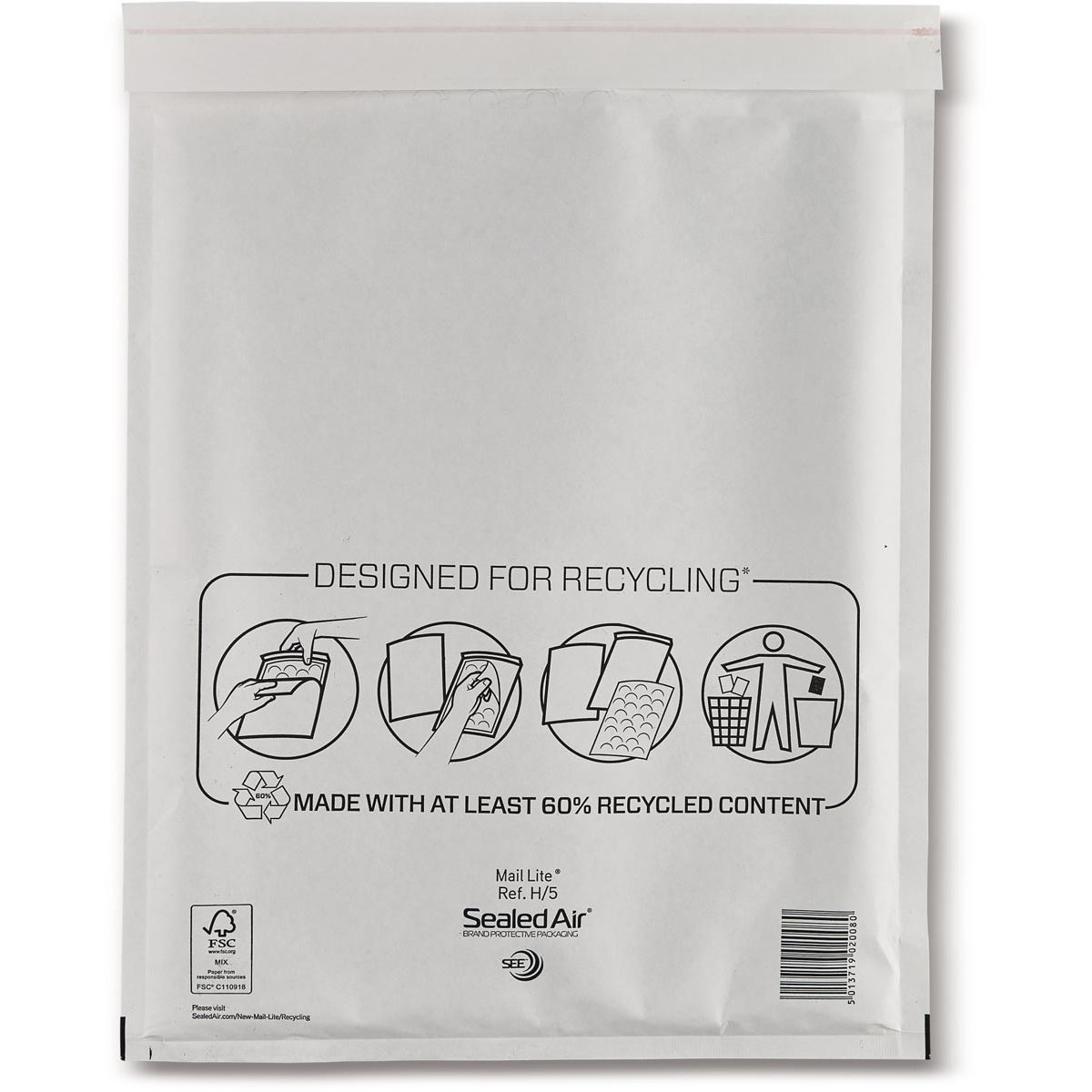 Mail Lite - sobres de burbujas, blanco, H/5, 270 x 360 mm, caja de 50 unidades