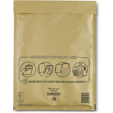 Mail Lite - buste imbottite, oro, G/4, 240 x 330 mm, scatola da 50