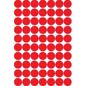 Apli - étiquettes rondes en coffret diamètre 19 mm, rouge, 560 pièces, 70 par feuille