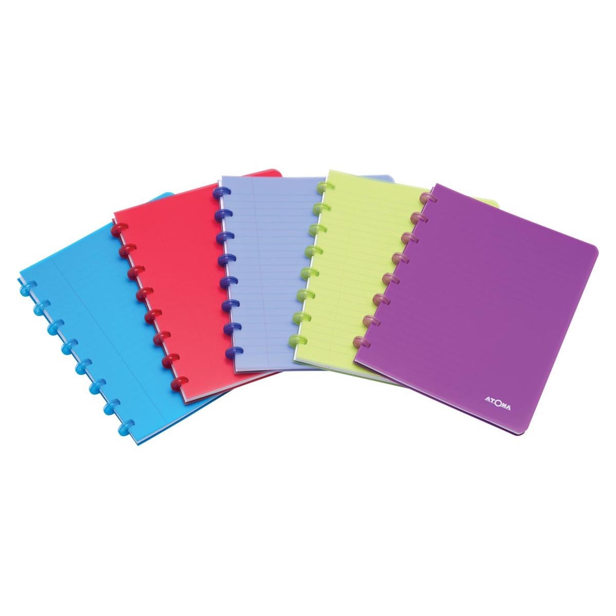 Atoma - Cuaderno Trendy, ft A5, 144 páginas, PP, cuadriculado 5 mm, colores surtidos