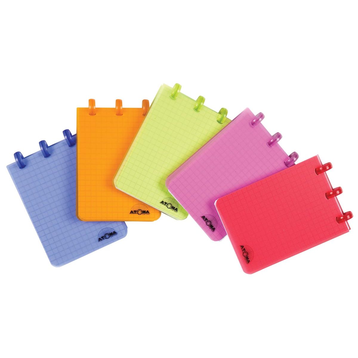 Atoma -  Trendy notitieboekje, ft A7, 120 bladzijden, PP, geruit 5 mm, geassorteerde kleuren
