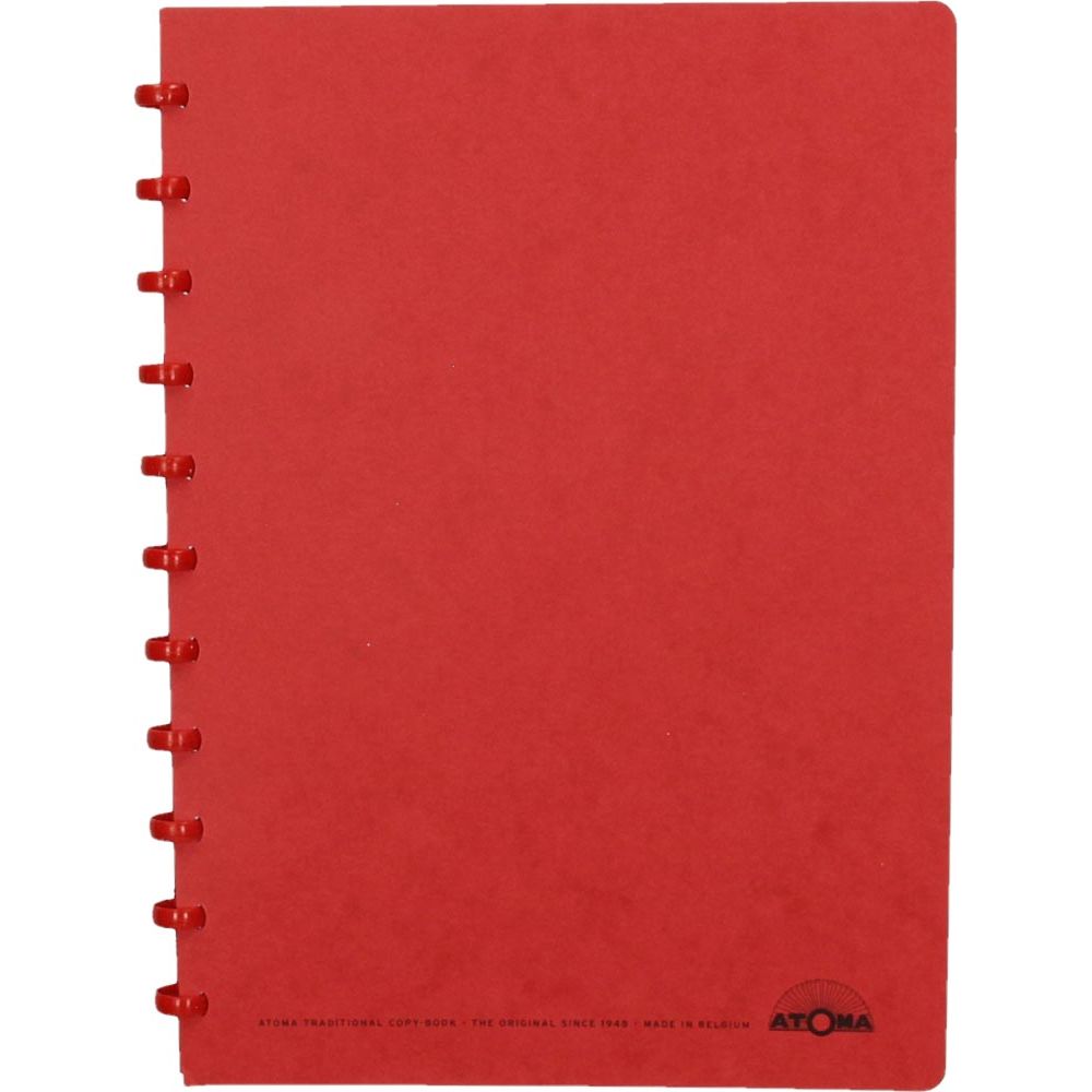 Atoma -  schrift, ft A4, 144 bladzijden, geruit 5 mm, rood