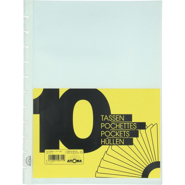 Atoma -  showtassen, transparant, voor A4+ schriften, set van 10 stuks
