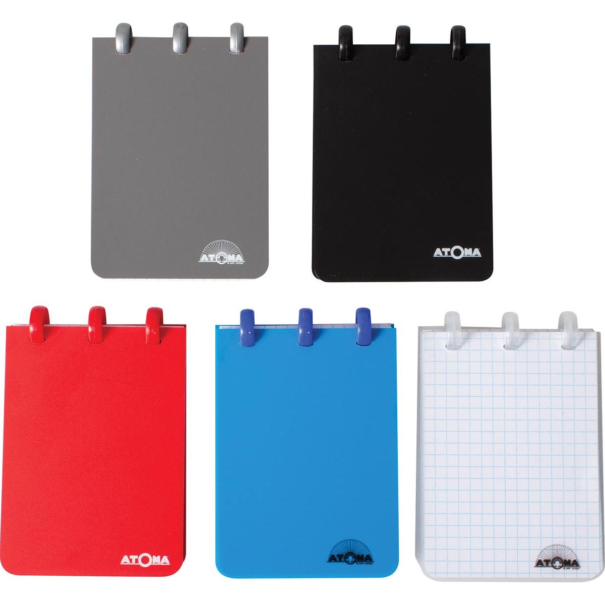 Atoma - Cuaderno ft A7, 120 páginas, PP, cuadriculado 5 mm, colores surtidos