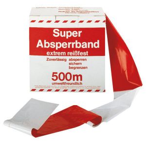 Afzetlint in dispenser 500 meter rood/wit