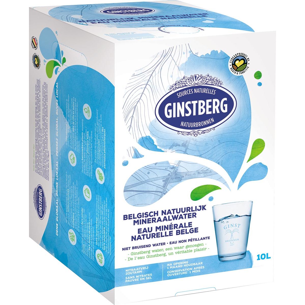 Ginstberg - Ginstberg Plat Water, bag in box 10 liter