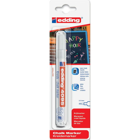 Edding - Kreidemarker 4095 rund 2-3 mm weiß Blister à 1 Stück