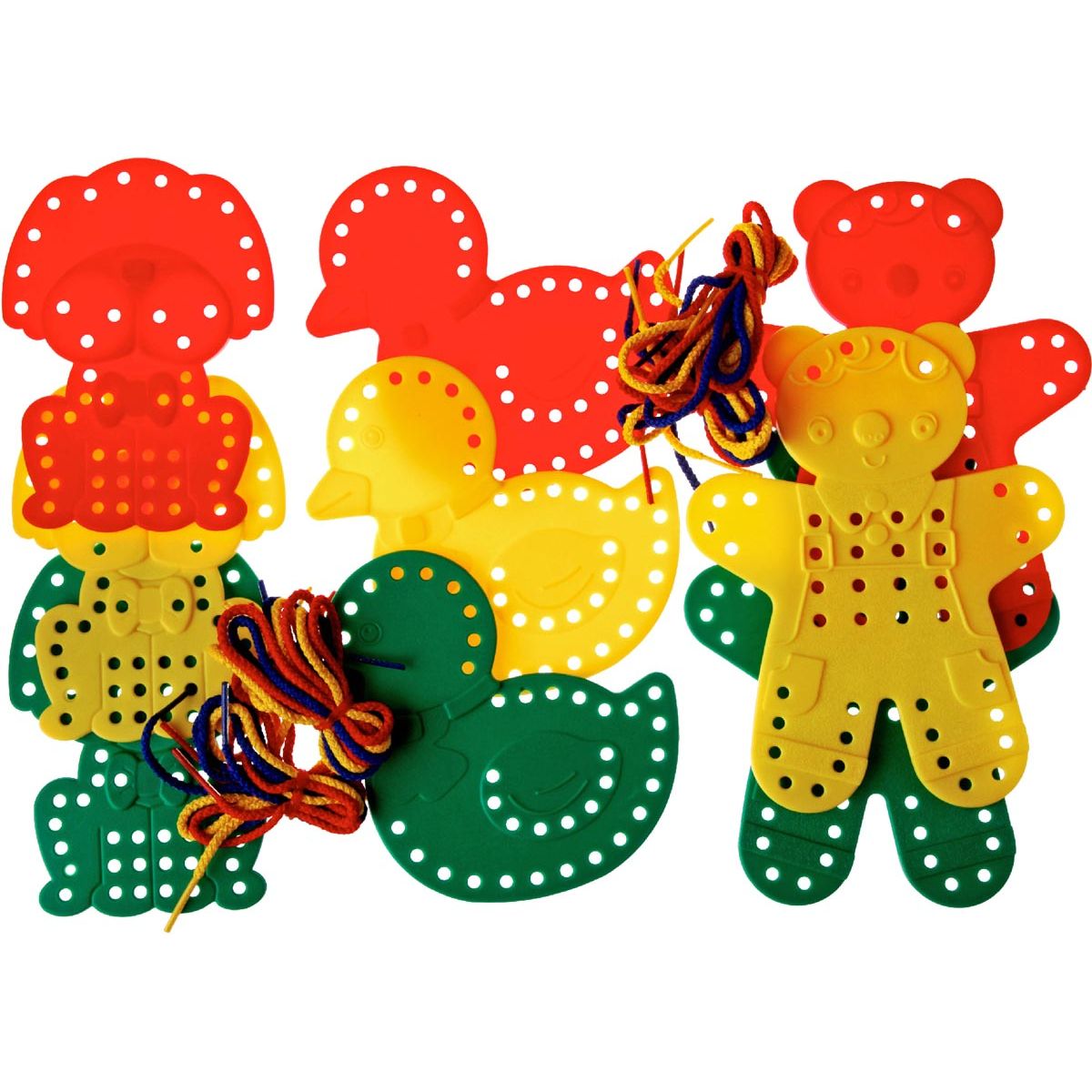 Bouhon - animaux en ficelle, 9 pièces + 6 lacets de 70 cm