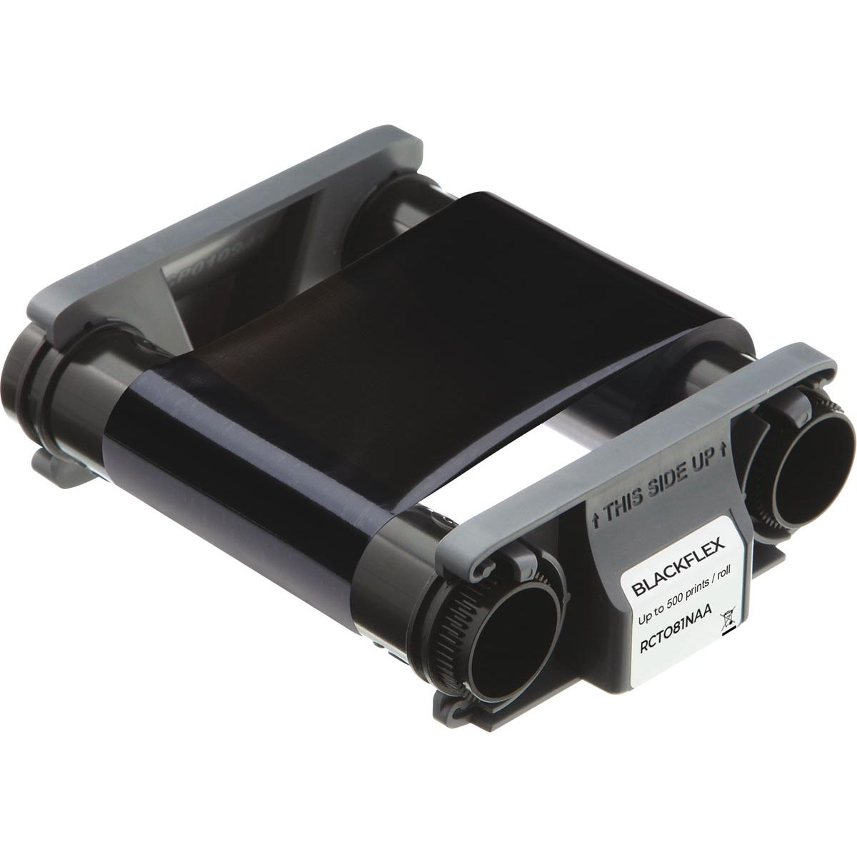 Badgy - nastro Blackflex, monocromatico, nero per cartoline di carta