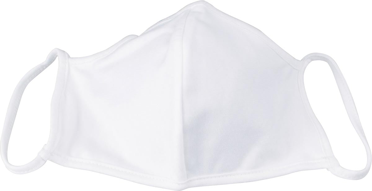 Klika - Masque buccal lavable, blanc uni, taille : enfants, pack de 5 pièces