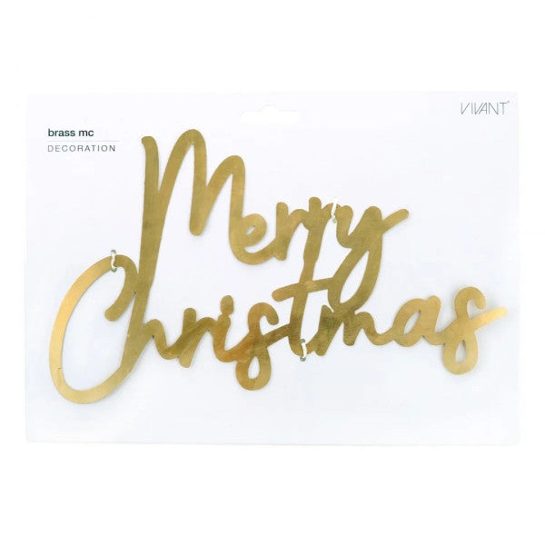 Decoration BRASS Merry Christmas 24.7cm x 16cm