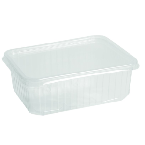 Contenedor rh PP rectangular microondas 1000cc transparente 250 piezas